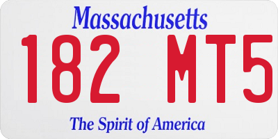 MA license plate 182MT5