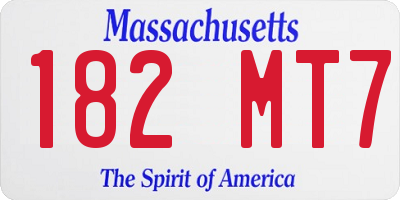 MA license plate 182MT7