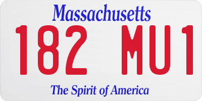 MA license plate 182MU1