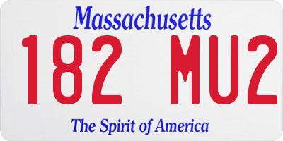 MA license plate 182MU2