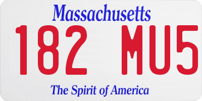 MA license plate 182MU5