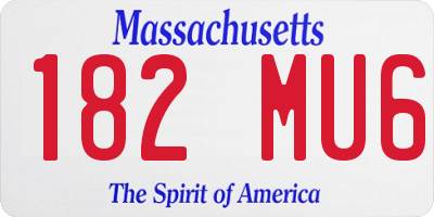 MA license plate 182MU6