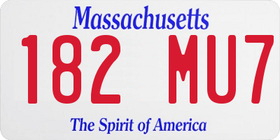 MA license plate 182MU7
