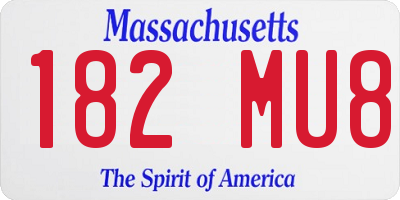 MA license plate 182MU8