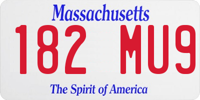 MA license plate 182MU9
