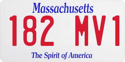 MA license plate 182MV1
