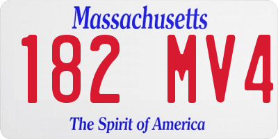 MA license plate 182MV4