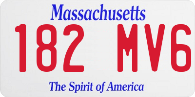 MA license plate 182MV6