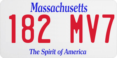 MA license plate 182MV7