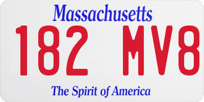 MA license plate 182MV8