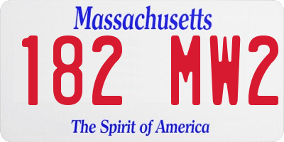 MA license plate 182MW2