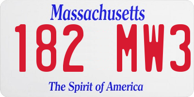 MA license plate 182MW3