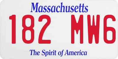MA license plate 182MW6