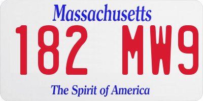MA license plate 182MW9