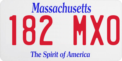 MA license plate 182MX0