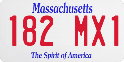 MA license plate 182MX1