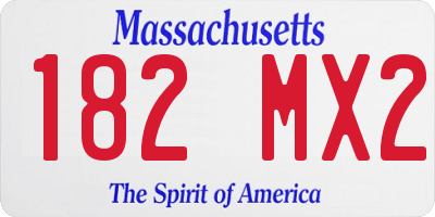 MA license plate 182MX2