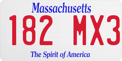 MA license plate 182MX3