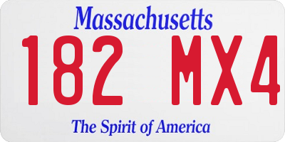 MA license plate 182MX4