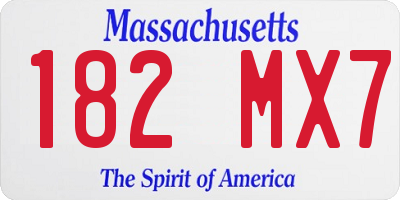 MA license plate 182MX7