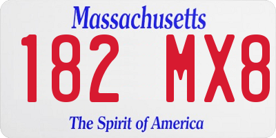 MA license plate 182MX8