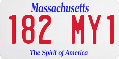MA license plate 182MY1