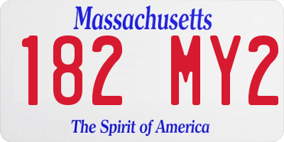 MA license plate 182MY2