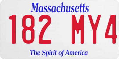 MA license plate 182MY4