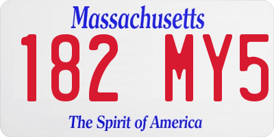 MA license plate 182MY5