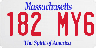 MA license plate 182MY6