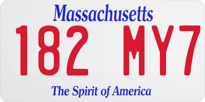 MA license plate 182MY7
