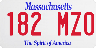 MA license plate 182MZ0
