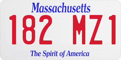 MA license plate 182MZ1