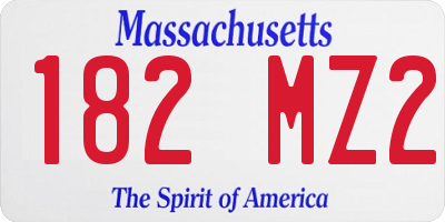 MA license plate 182MZ2