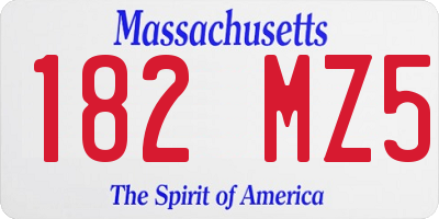 MA license plate 182MZ5
