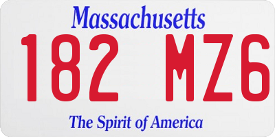 MA license plate 182MZ6
