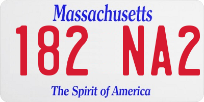 MA license plate 182NA2