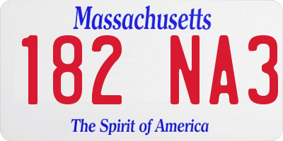 MA license plate 182NA3