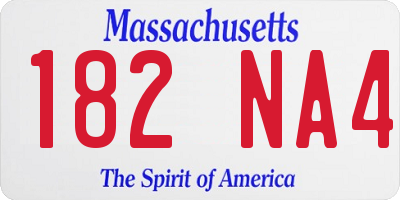 MA license plate 182NA4