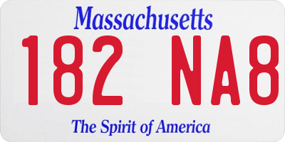 MA license plate 182NA8