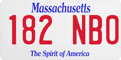 MA license plate 182NB0