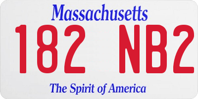 MA license plate 182NB2