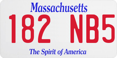 MA license plate 182NB5