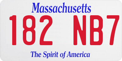 MA license plate 182NB7