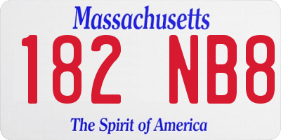 MA license plate 182NB8