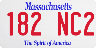MA license plate 182NC2