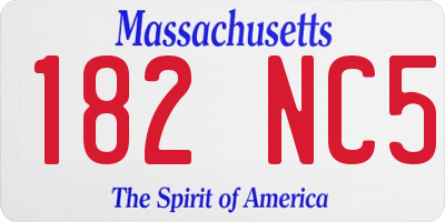 MA license plate 182NC5