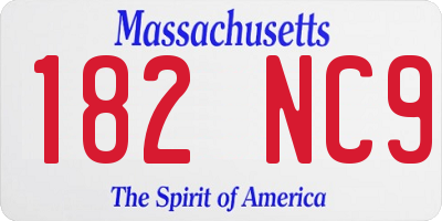 MA license plate 182NC9