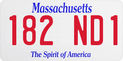 MA license plate 182ND1