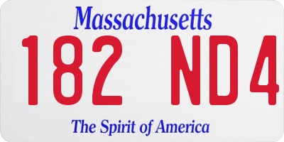 MA license plate 182ND4